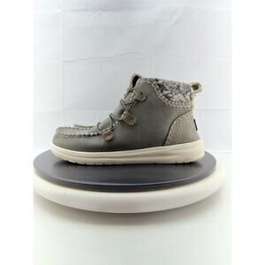 Hey Dude Eloise Womens Size 7 Recycled Leather Boots Granite Grey High Top Shoes